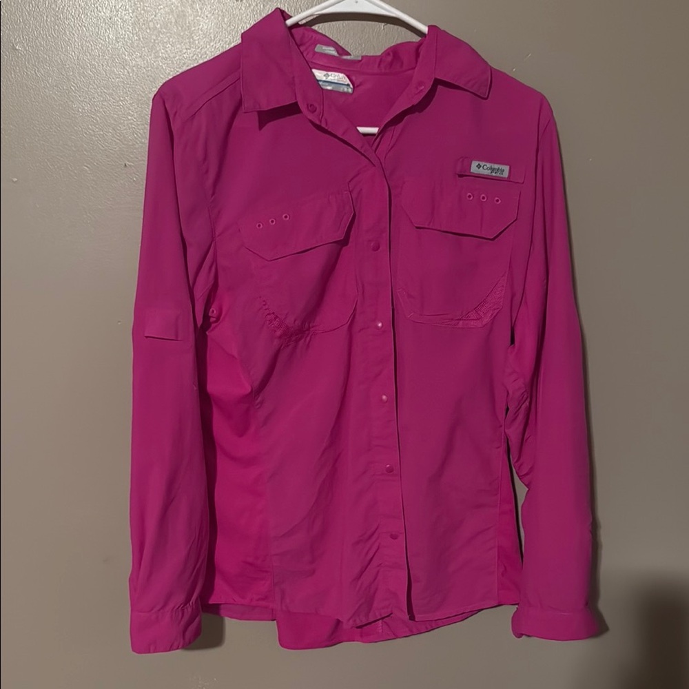 Columbia Pink Button-Up Shirt